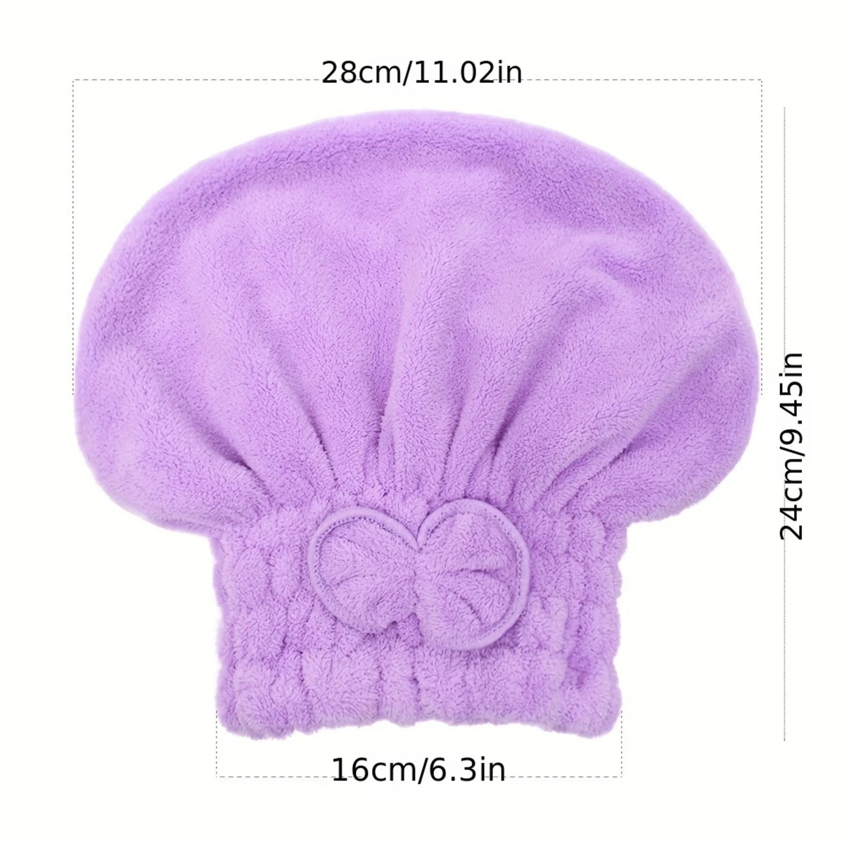 1Pc Microfiber Hair Drying Head Wrap Towel with Bow-Knot