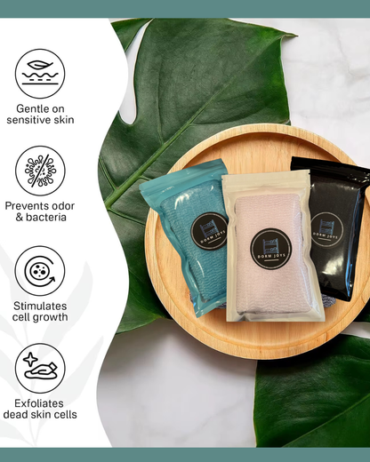 Exfoliating Body Towel - Deep Clean Shower Scrub Cloth for Smooth Skin | Dorm shower Essential for College Students