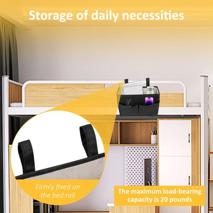 Bedside Caddy Organizer – 4-Pocket Cotton Caddy Organizer for Dorm Rooms, Bedrooms