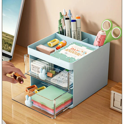Small Desk Organizer With Drawer - Perfect for Dorm Desk