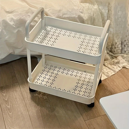 Double-layer rolling storage cart