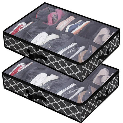 1 Piece Dorm Joys Underbed Breathable Shoe Storage Organizer, 12 to 16 pairs of shoes, with transparent window