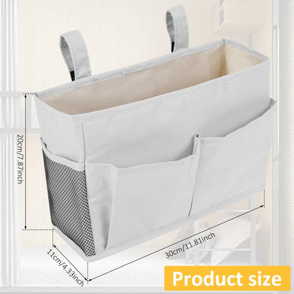 Bedside Caddy Organizer – 4-Pocket Cotton Caddy Organizer for Dorm Rooms, Bedrooms