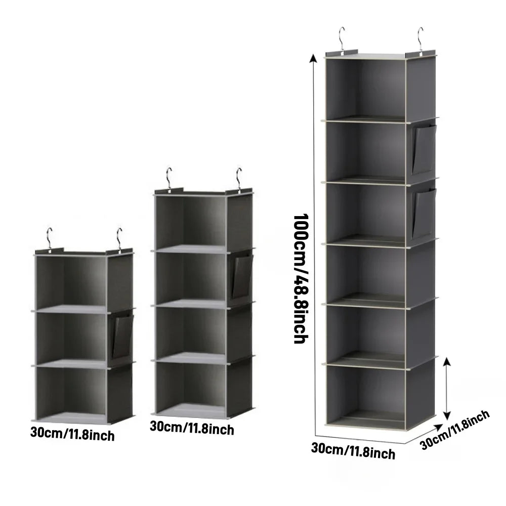 Hanging Wardrobe Organizer and Closet Storage Shelves for Wardrobe, Nursery, Baby Clothes Organization and Storage