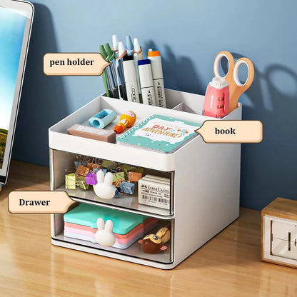 Small Desk Organizer With Drawer - Perfect for Dorm Desk