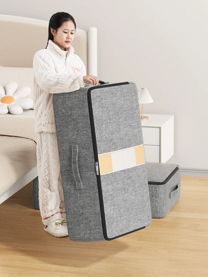 Extra-large capacity underbed foldable clothing storage box