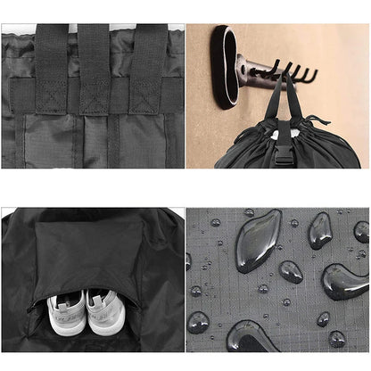 Backpack Laundry Bag with Pocket and Drawstring Closure for College