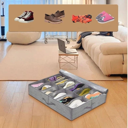 1 Piece Dorm Joys Underbed Breathable Shoe Storage Organizer, 12 to 16 pairs of shoes, with transparent window