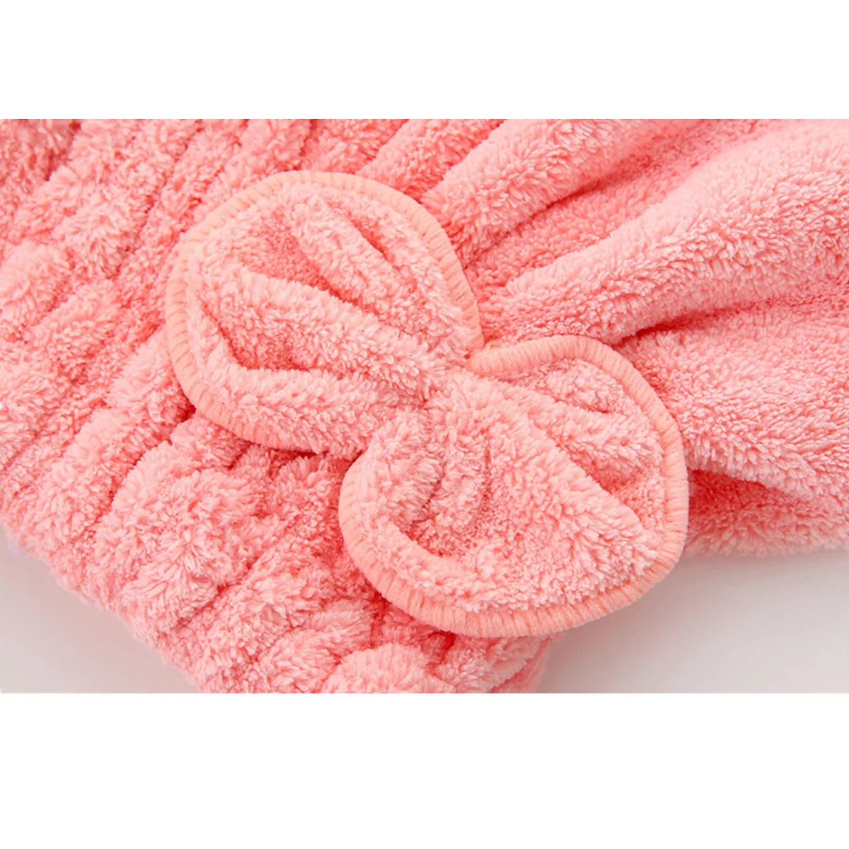 1Pc Microfiber Hair Drying Head Wrap Towel with Bow-Knot