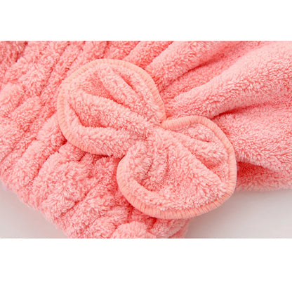 1Pc Microfiber Hair Drying Head Wrap Towel with Bow-Knot