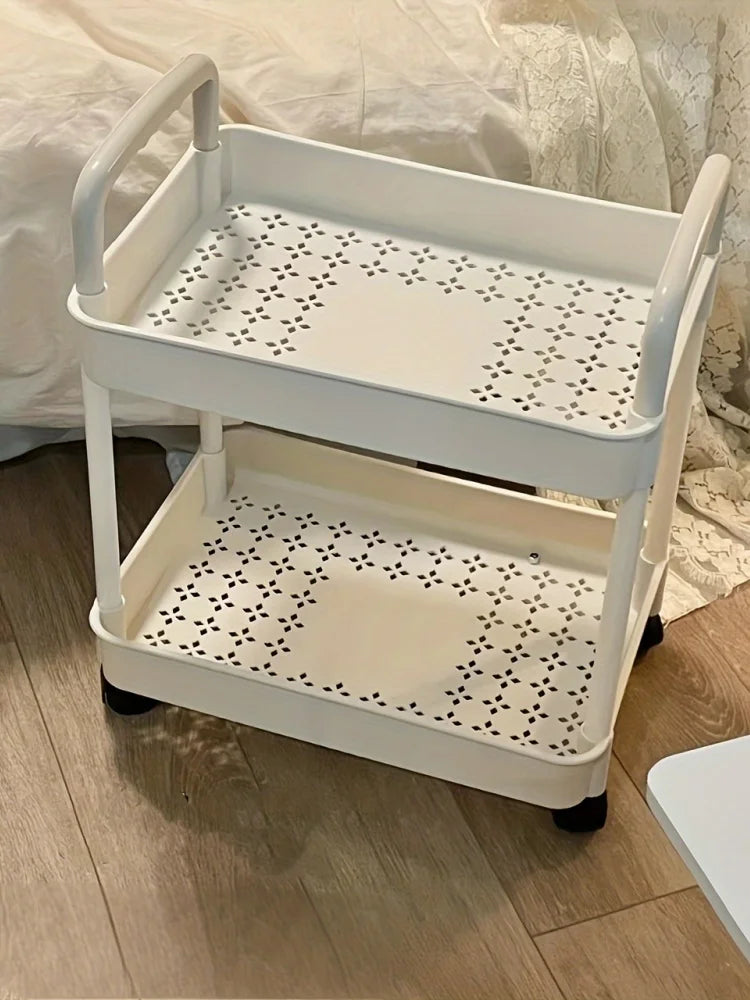 Double-layer rolling storage cart