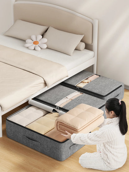 Extra-large capacity underbed foldable clothing storage box