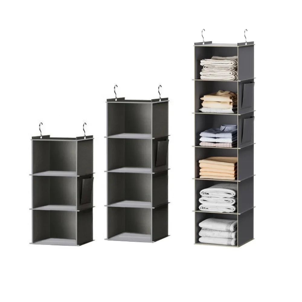 Hanging Wardrobe Organizer and Closet Storage Shelves for Wardrobe, Nursery, Baby Clothes Organization and Storage