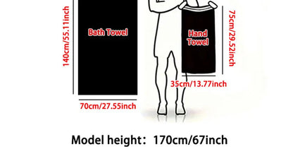 Premium Dorm Towel Set, Soft and Absorbent Hand and Bath Towel, Striped Pattern Bathroom Towel