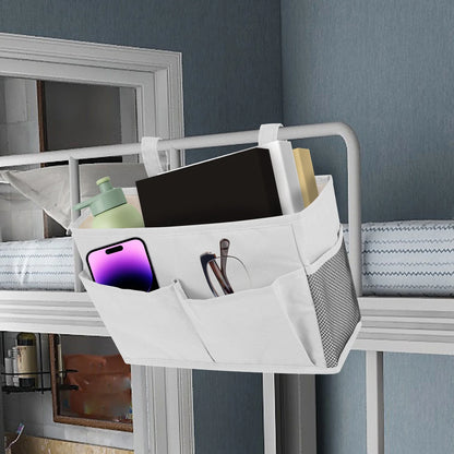 Bedside Caddy Organizer – 4-Pocket Cotton Caddy Organizer for Dorm Rooms, Bedrooms