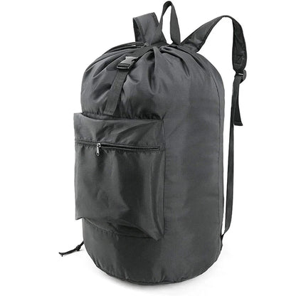 Backpack Laundry Bag with Pocket and Drawstring Closure for College