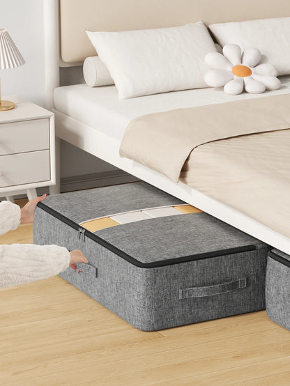Extra-large capacity underbed foldable clothing storage box