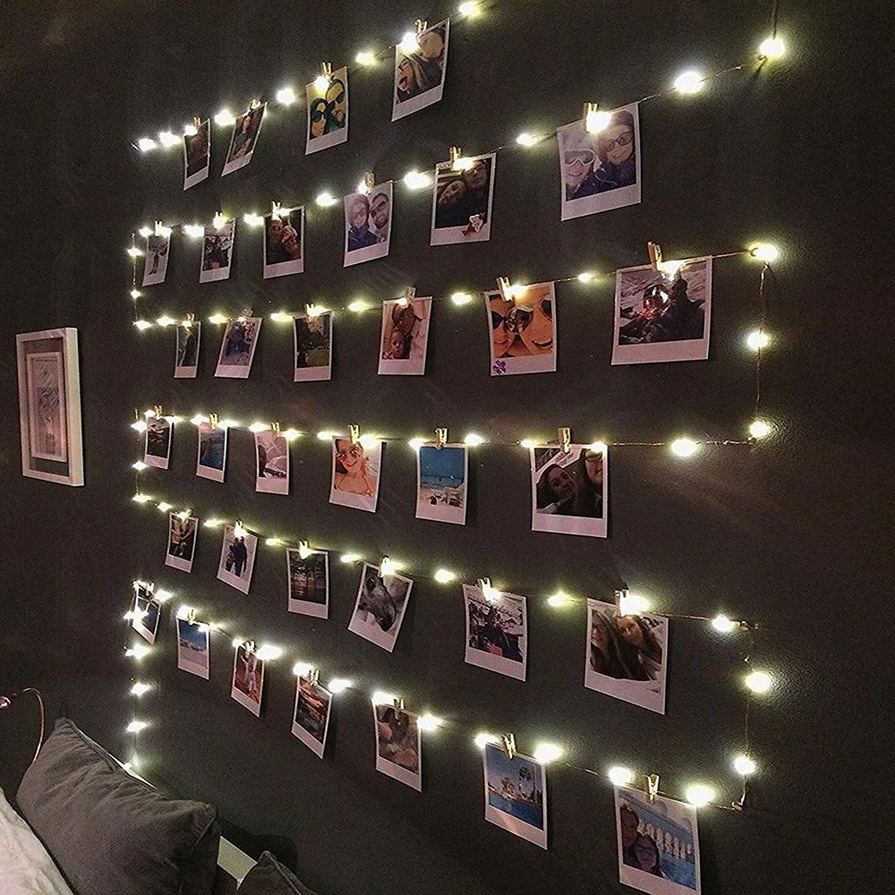 LED Fairy Lights Photo Clip String Lights for Decoration