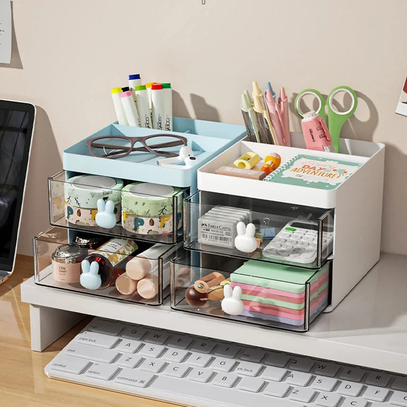 Small Desk Organizer With Drawer - Perfect for Dorm Desk