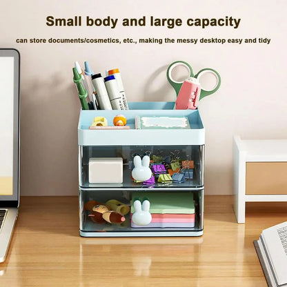 Small Desk Organizer With Drawer - Perfect for Dorm Desk