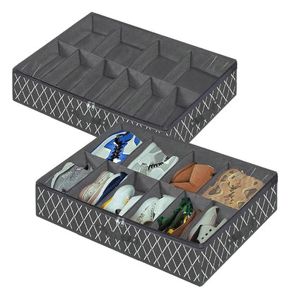 1 Piece Dorm Joys Underbed Breathable Shoe Storage Organizer, 12 to 16 pairs of shoes, with transparent window