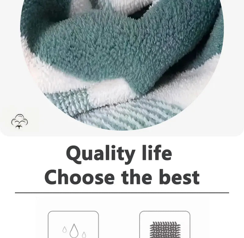 Premium Dorm Towel Set, Soft and Absorbent Hand and Bath Towel, Striped Pattern Bathroom Towel