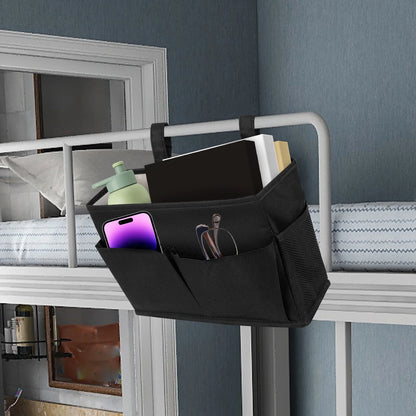 Bedside Caddy Organizer – 4-Pocket Cotton Caddy Organizer for Dorm Rooms, Bedrooms