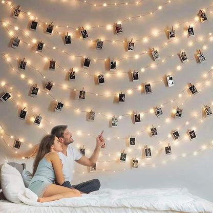 LED Fairy Lights Photo Clip String Lights for Decoration