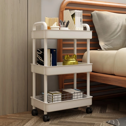 Double-layer rolling storage cart