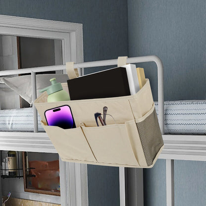Bedside Caddy Organizer – 4-Pocket Cotton Caddy Organizer for Dorm Rooms, Bedrooms