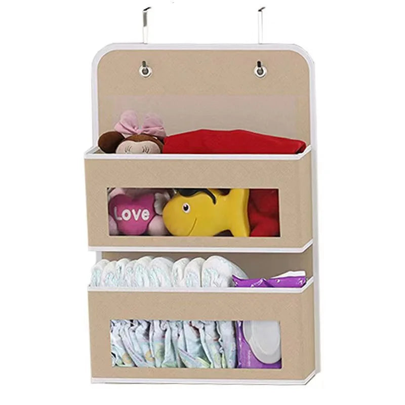 5-Shelf Hanging Storage Organizer - Behind Door, Anti-Tilt with 5 large pockets, perfect for bedroom or bathroom use.