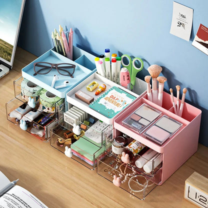 Small Desk Organizer With Drawer - Perfect for Dorm Desk