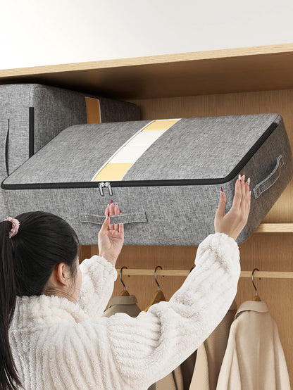 Extra-large capacity underbed foldable clothing storage box
