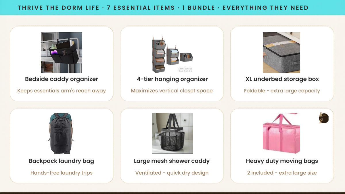 Dorms Key Set Thrive the Dorm Life Bundle – College Dorm Room Essentials Kit – Dorm Joys