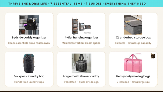Thrive the Dorm Life Bundle – The Ultimate College Move-In Kit for New Students